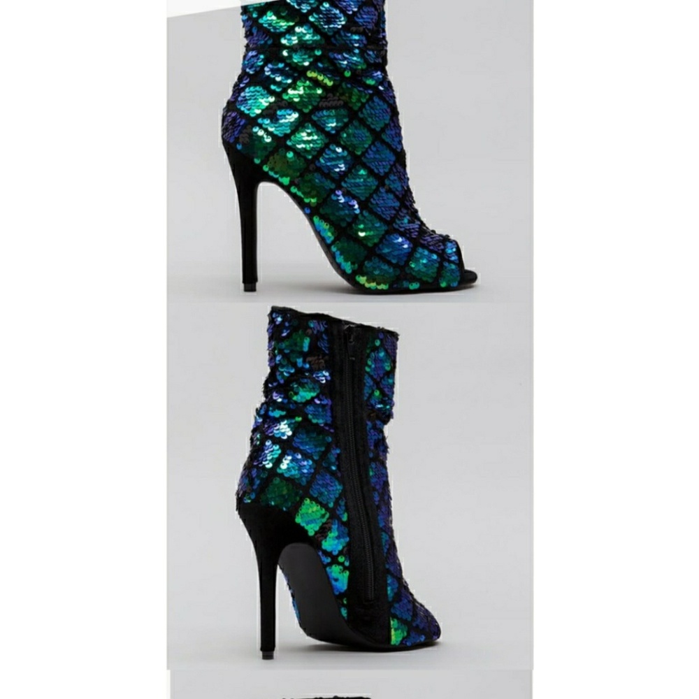 Open toe Sequin bootie
